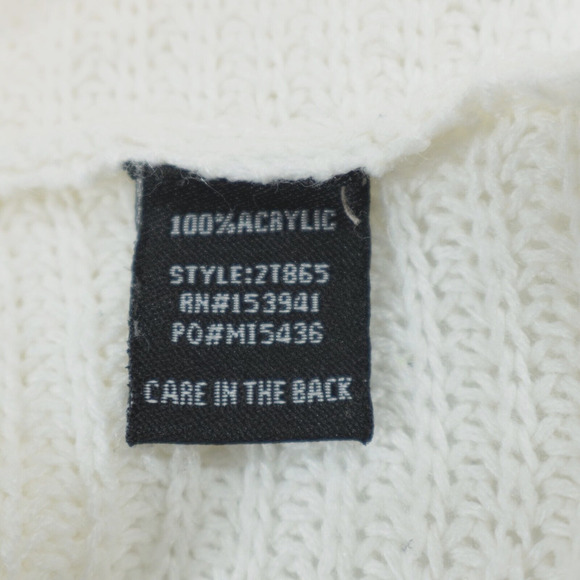 Womens Knit Sweater Large Ivory Dolman Sleeve Button Detail Textured Comfy - Picture 8 of 14